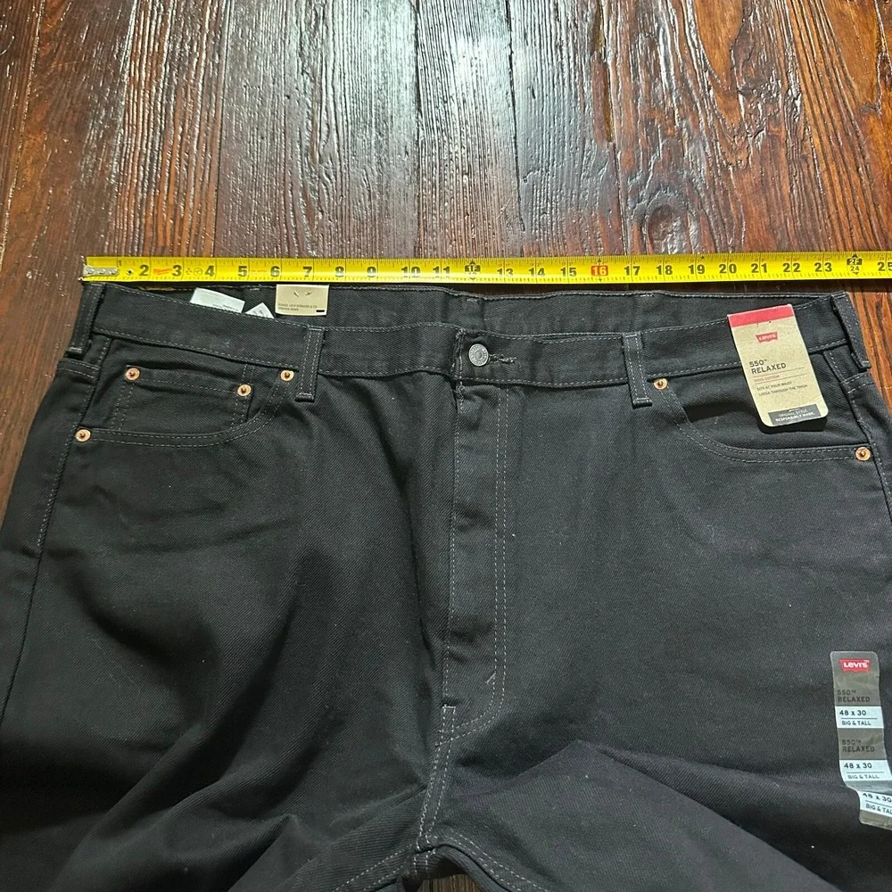NWT Levis 550‎ Jeans Mens 48x30 Black Relaxed Fit Big & Tall Denim 100% Cotton